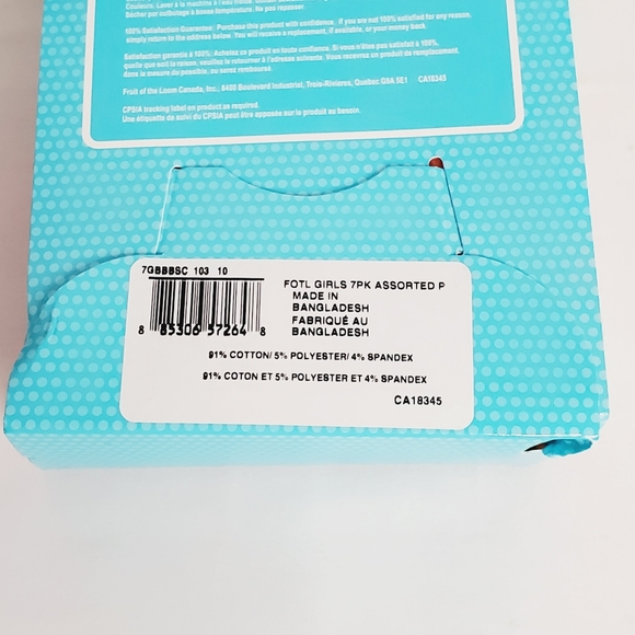 7-Pack Girls Fruit Of The Loom Cotton Mesh Boy Shorts - Picture 7 of 7